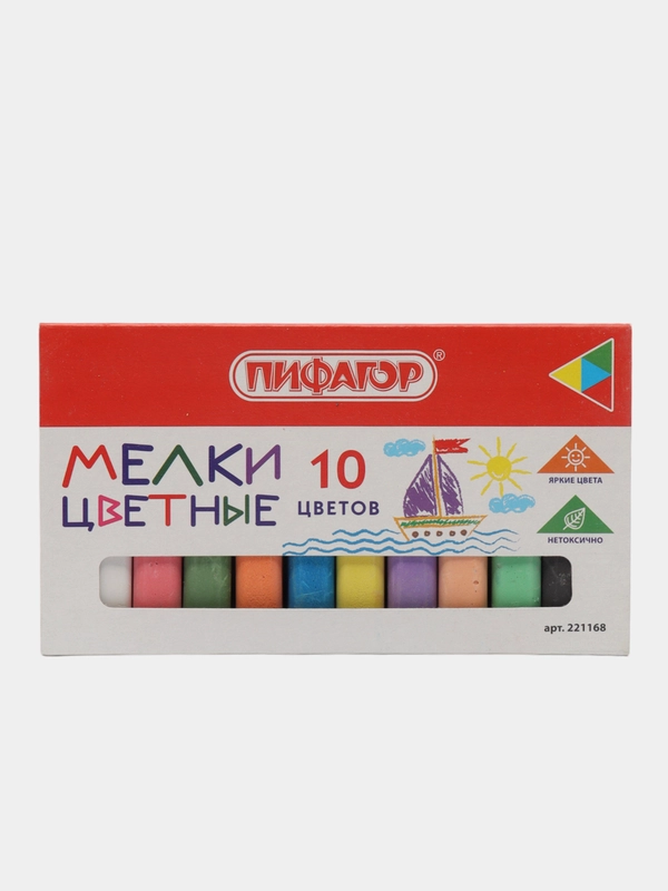 Мел белый,цветной, АЛГЕМ,Пифагор  набор 4/5/6/10/100 шт., квадратный