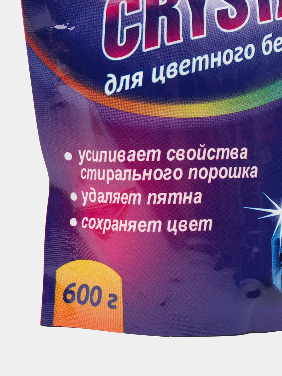 Отбеливатель Selena Oxy crystal, порошок, для разноцветных тканей, кислородный, 600 г