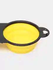 Желтый миска дорожная двойная для собак и кошек