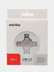 Флешка SmartBuy MC15 32/64/128GB USB 3.0, 4 в 1 Lightning + USB + Type-C + microUSB, карта памяти