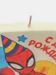 Желтый свечи в торт "С Днем Рождения". Мстители, Человек-паук, Бэтмен, DC, Marvel