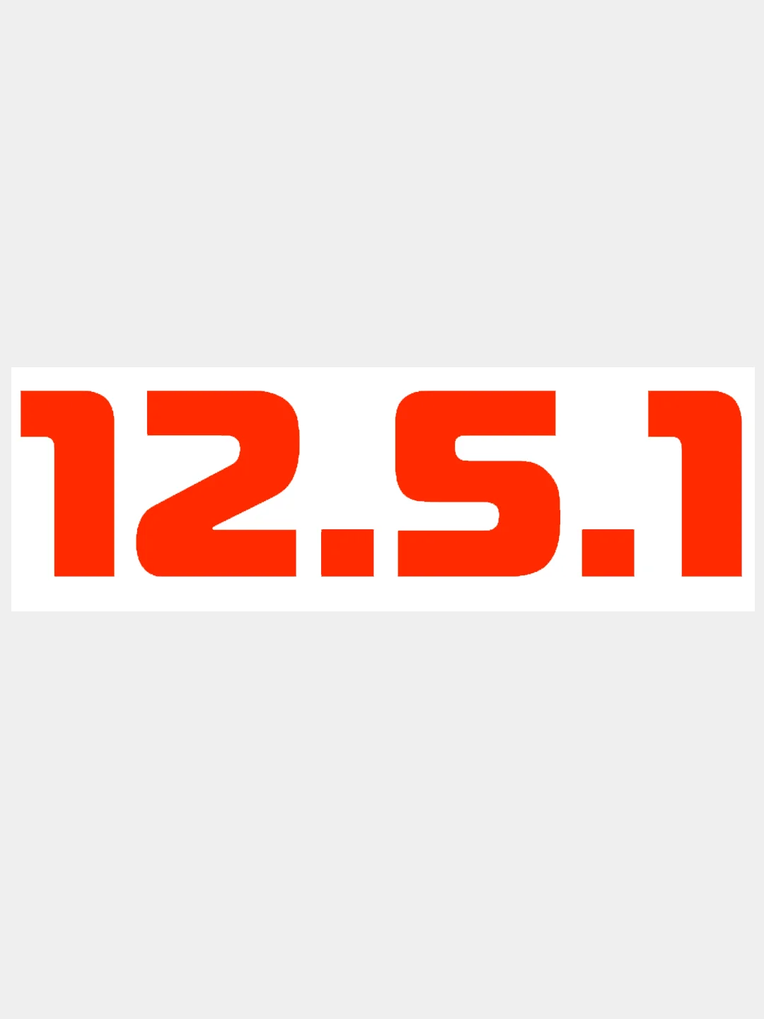 Белый наклейка на авто / машину / стекло "12.5.1", 25 х 6см