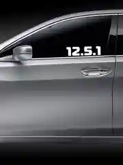 Алый наклейка на авто / машину / стекло "12.5.1", 25 х 6см