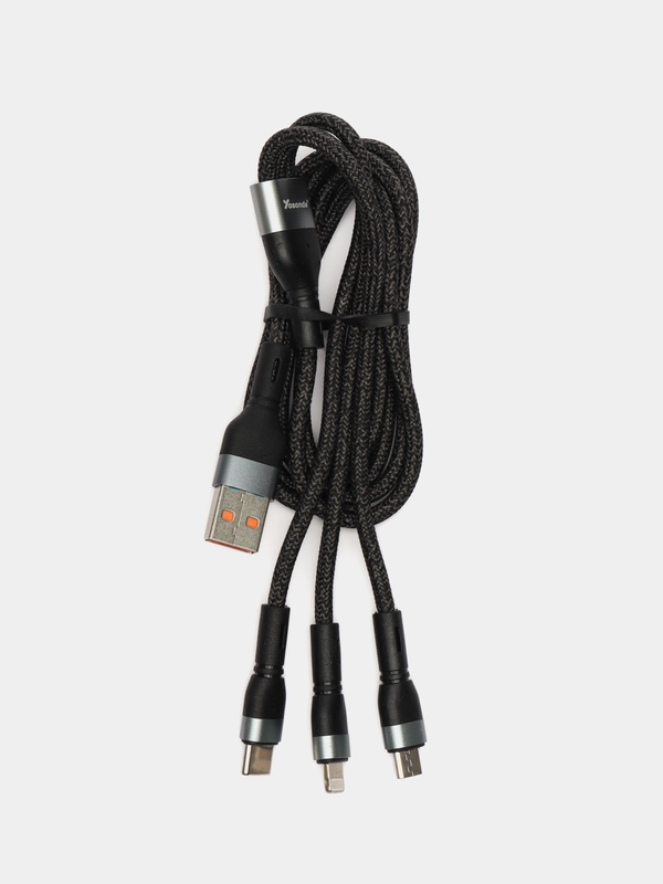 Кабель Yosonda 3в1 Micro USB/ Type-c /Lightning