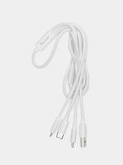 Кабель 3 в 1 USB - Micro USB /Type-c /Lightning white