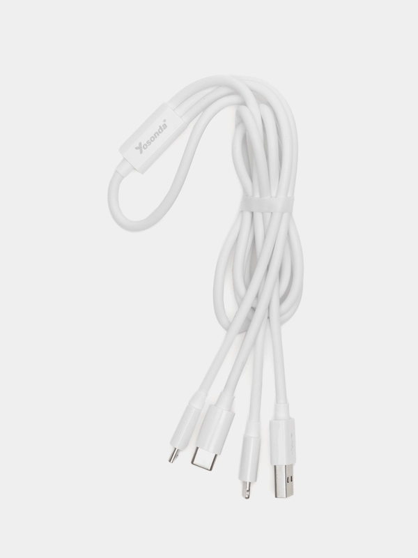 Кабель 3 в 1 USB - Micro USB /Type-c /Lightning white