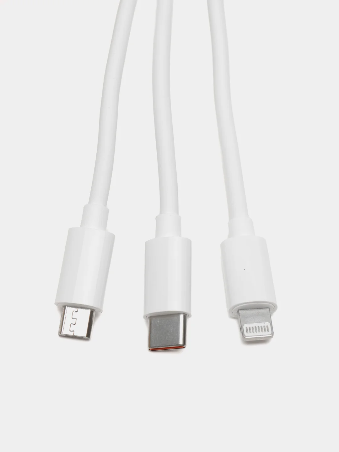 Кабель 3 в 1 USB - Micro USB /Type-c /Lightning white