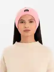Розовый повязка на голову вязаная, шерстяная