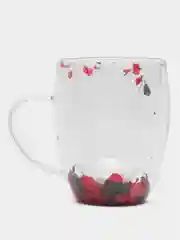 Багровый кружка с двойными стенками,кружка, кружка стеклянная, чашка 350 мл, подарок