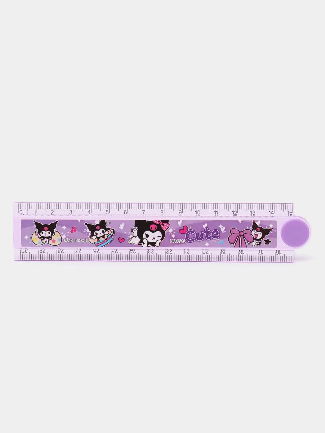 Линейка складная пластиковая, 15/30 см, Kuromi, My Melody, Cinnamorol, Pompom Purin