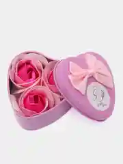 Розовый мыльные розочкив коробочке, трёхцветные, набор 3 шт