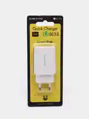 Зарядное устройство Borofone BA21A с быстрой зарядкой QC3.0, комплект с кабелем