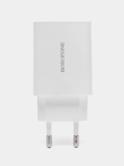 Зарядное устройство Borofone BA21A с быстрой зарядкой QC3.0, комплект с кабелем