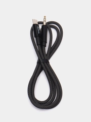 Aux кабель type-c и Lightning, Аудио-кабель hoco UPA19, аукс кабель в машину, 1м чёрный