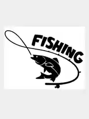 Наклейка на авто / машину / стекло "FISHING Рыбак" 20х16см