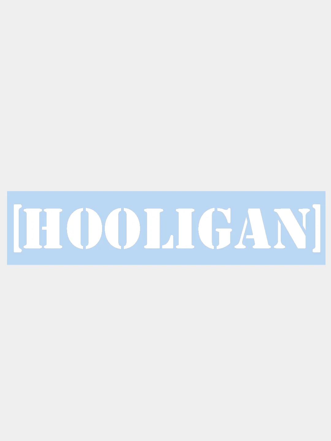 Белый наклейка на авто / машину / стекло "HOOLIGAN", 25х4 см