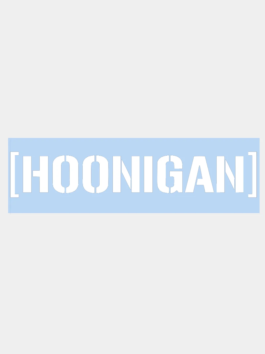 Белый наклейка на авто / машину / стекло "HOONIGAN" 25х5см