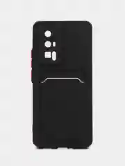 Чехол для Xiaomi POCO F5 Pro (Поко Ф5 Про), с карманом для карт, прозрачный