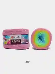 Розовый пряжа YarnArt Flowers 55% Хлопок 45% Полиакрил 250г 1000м, 1 моток