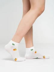 Носки хлопковые, женские, короткие, с фруктом