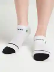 Белый носки женские короткие, сеточка, цветные