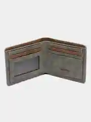 Серый кошелек тонкий кожаный