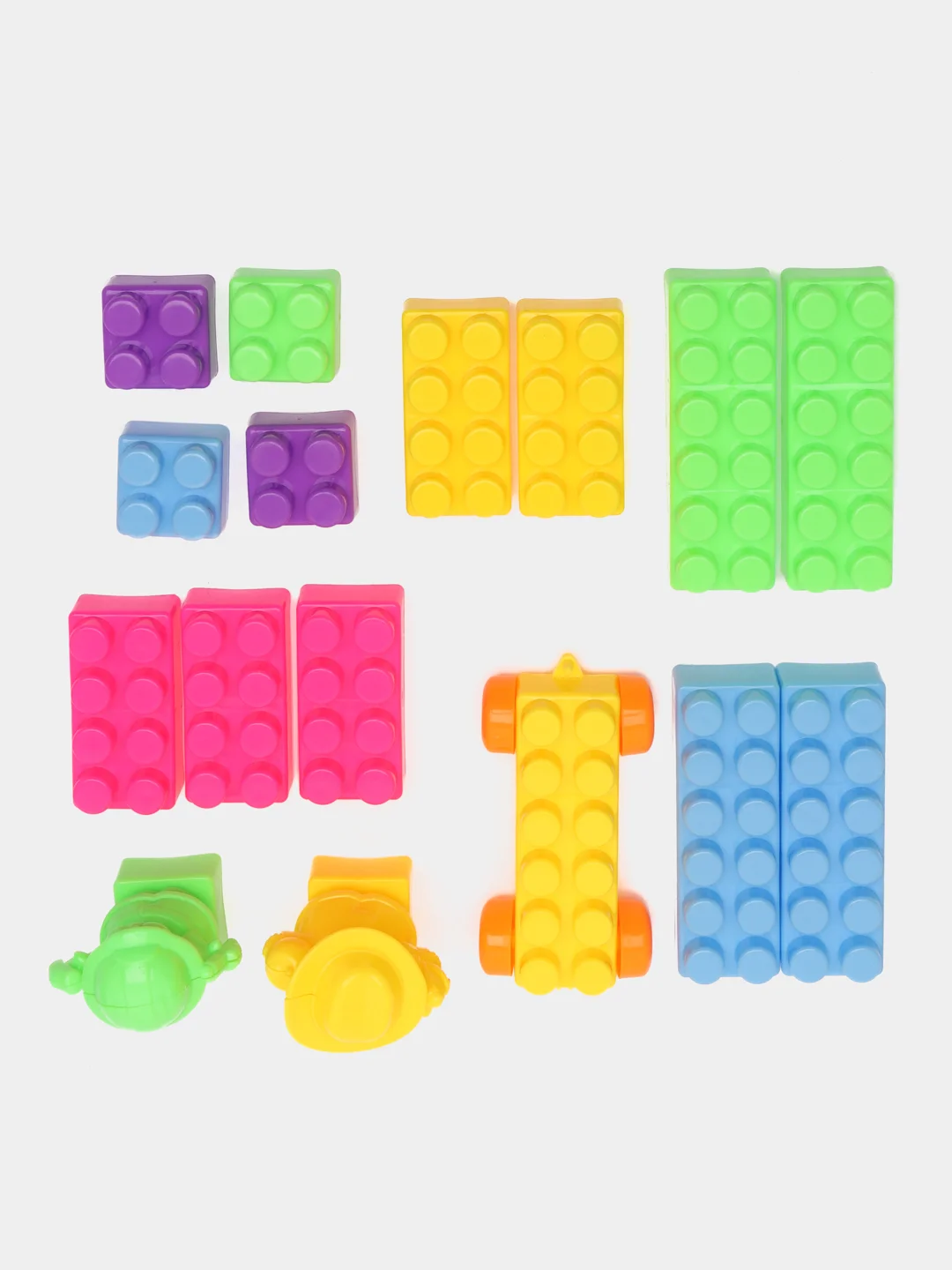 Желтый конструктор детский, блочный, обучающий, развивающий Block Builders
