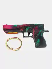 Вишнёвый деревянный пистолет-резинкострел CS:GO, НЕ наклейка, Драгон глсс, Лесной дух, Банан