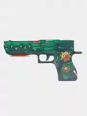 Зеленый деревянный пистолет резинкострел CS:GO