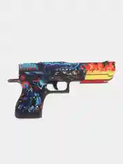 Черный деревянный пистолет резинкострел CS:GO