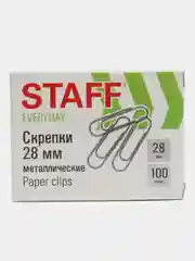 Скрепки канцелярские металлические, 100шт