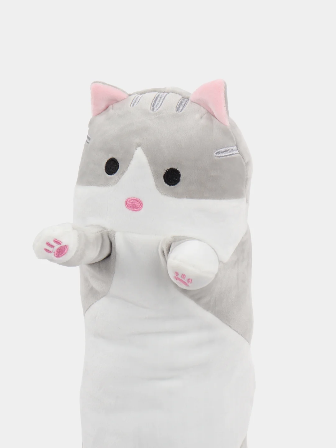 Мягкая игрушка кот-батон 70 см, серый