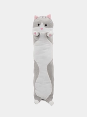 Мягкая игрушка кот-батон 70 см, серый