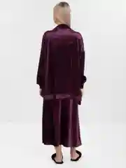 Вишнёвый женская пижама, велюровая, черная
