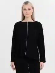 Черный костюм трикотажный женский джемпер с юбкой