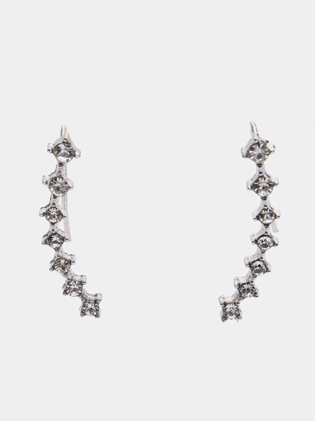 Серебряный серьги каффы женские