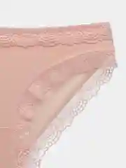 Розовый трусы хлопковые слипы с кружевом/ Женские Трусы из Хлопка