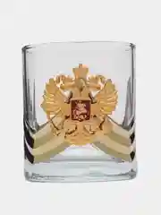 Золотой стакан для виски подарочный с гербом