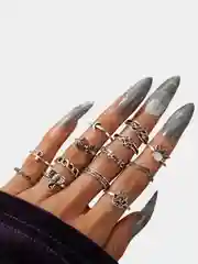 Серебряный женские кольца в наборе 13 штук, Комплект колец