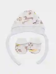 Комплект чепчики и антицарапки 3шт, 100% хлопок, унисекс