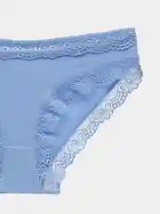 Бирюзовый трусы хлопковые слипы с кружевом/ Женские Трусы из Хлопка