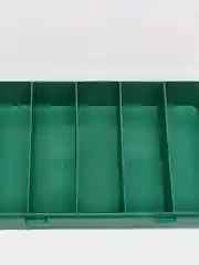 Желтый органайзер для мелочей, пластик (19 x 12,5 x 4,7см), желтый / зеленый, 5 ячеек