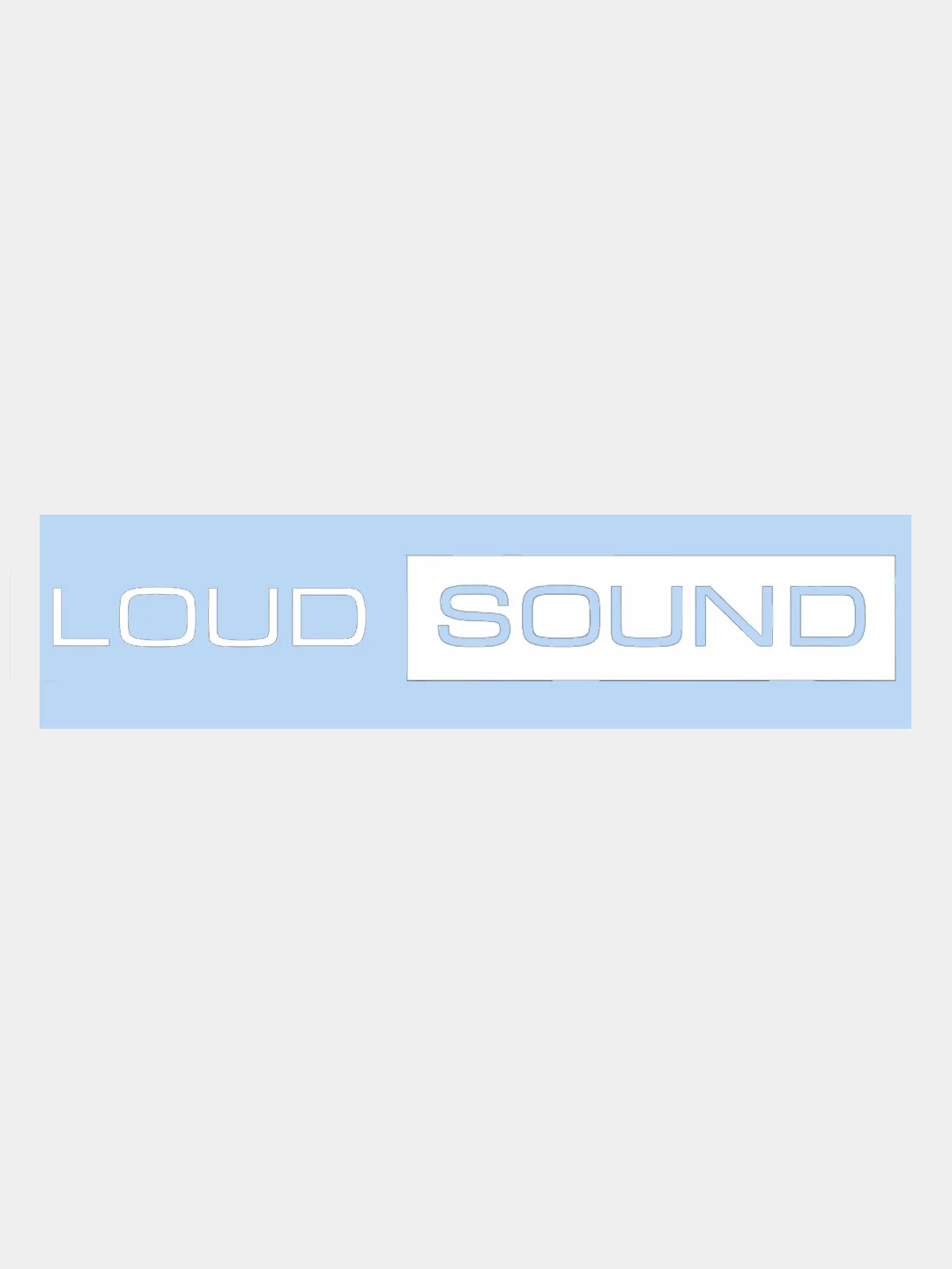 Белый наклейка на авто / машину / стекло "LOUD SOUND" 25х3,5см