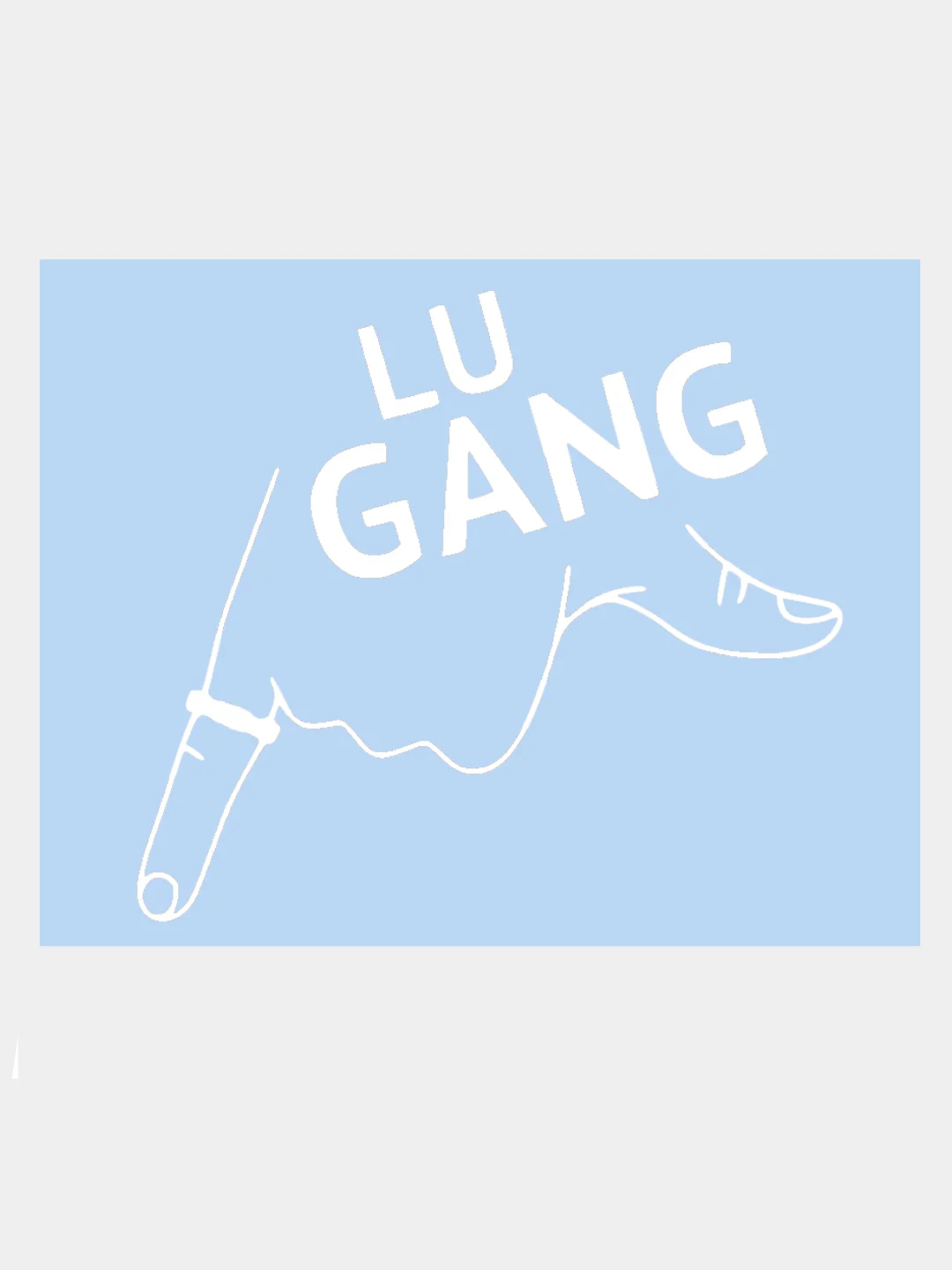 Белый наклейка на авто / машину / стекло "LU GANG - ГУФ LUGANG" 20х19см
