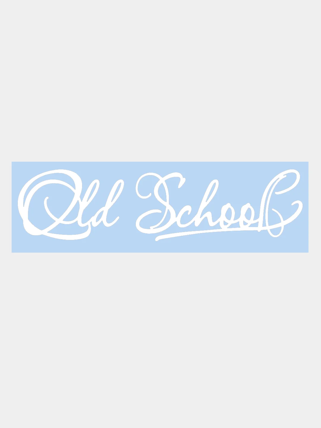 Белый наклейка на авто / машину / стекло "Old School", 25 х 7 см