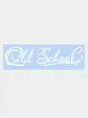 Белый наклейка на авто / машину / стекло "Old School", 25 х 7 см
