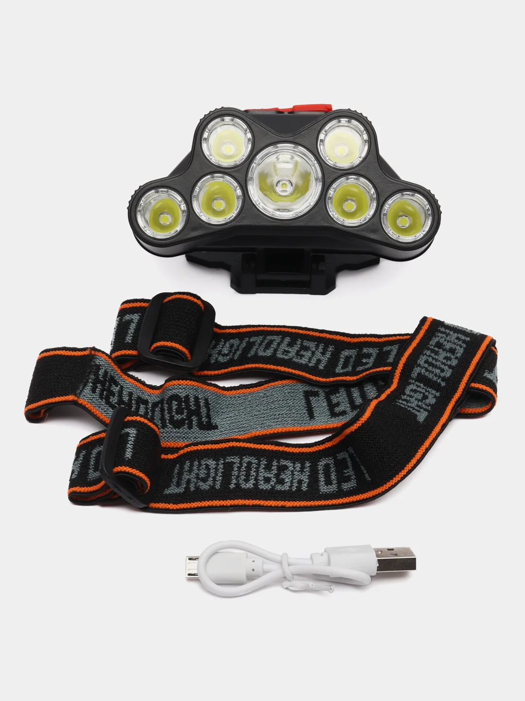 Черный фонарь F-T26 налобный аккумуляторный LED USB HeadLight