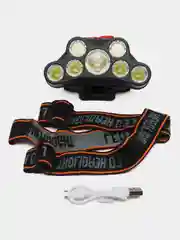 Черный фонарь F-T26 налобный аккумуляторный LED USB HeadLight
