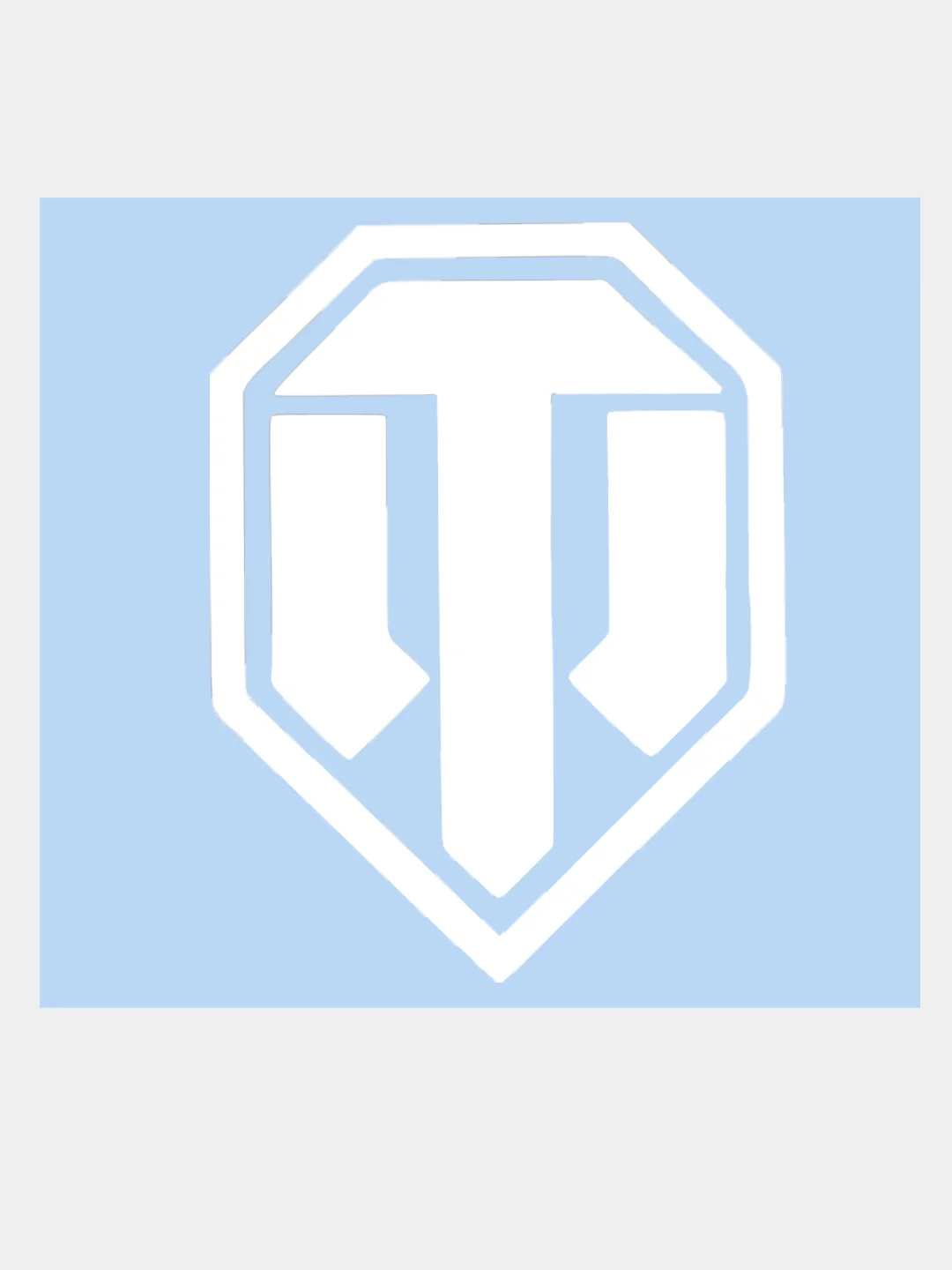 Белый наклейка на авто / машину / стекло World of Tanks, 17 х 14 см