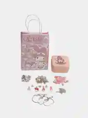 Кораллово-розовый набор для создания браслетов / Набор резинок и бусин для плетения